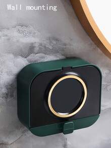 1入光輝奢華廚房肥皂盒免打孔壁掛式排水肥皂架浴室翻蓋肥皂盒學生宿舍洗衣肥皂盒