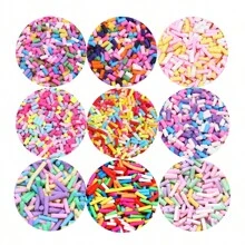 2-10mm Short Long Polymer Clay Cylindrical Candy Sprinkles Hot Soft Pottery For Decoration DIY Crafts Filler Accessories 20g/Bag