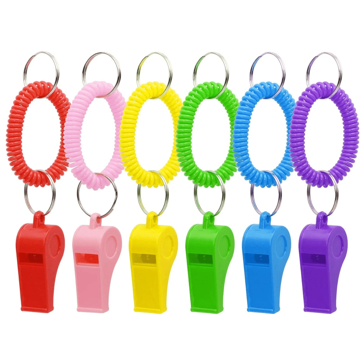 6 Pcs Sport Whistle With Bracelet 6pcs Loud Clear Plastic Whistles With