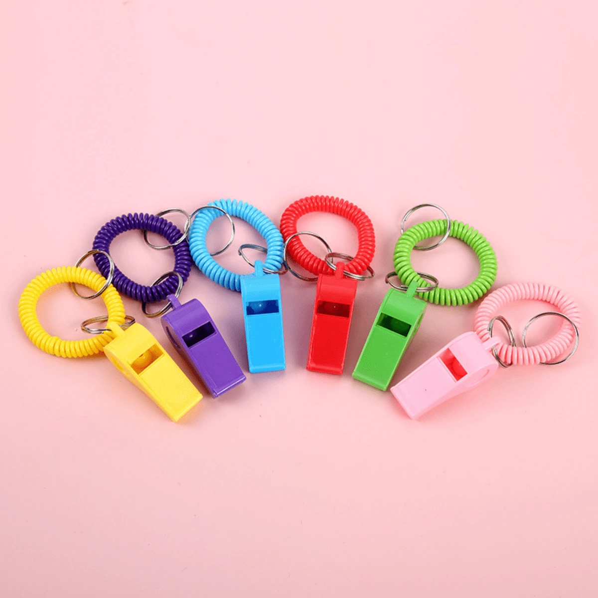 6 Pcs Sport Whistle With Bracelet 6pcs Loud Clear Plastic Whistles With