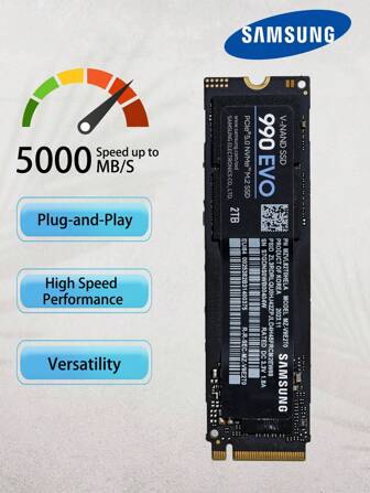 Samsung 三星 990 EVO 固态硬盘 1TB/2TB NVMe M.2 笔记本电脑 PS 台式机 PCIe 4.0 SSD