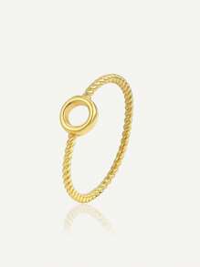 Artepollo 1 pièce Bague tressée à motif circulaire en argent 925 à faible allergène, emballée dans une boîte cadeau, convient comme cadeau de fête/anniversaire pour les adolescents et les amis