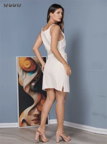 Women Dresses - Beis - Ver 2
