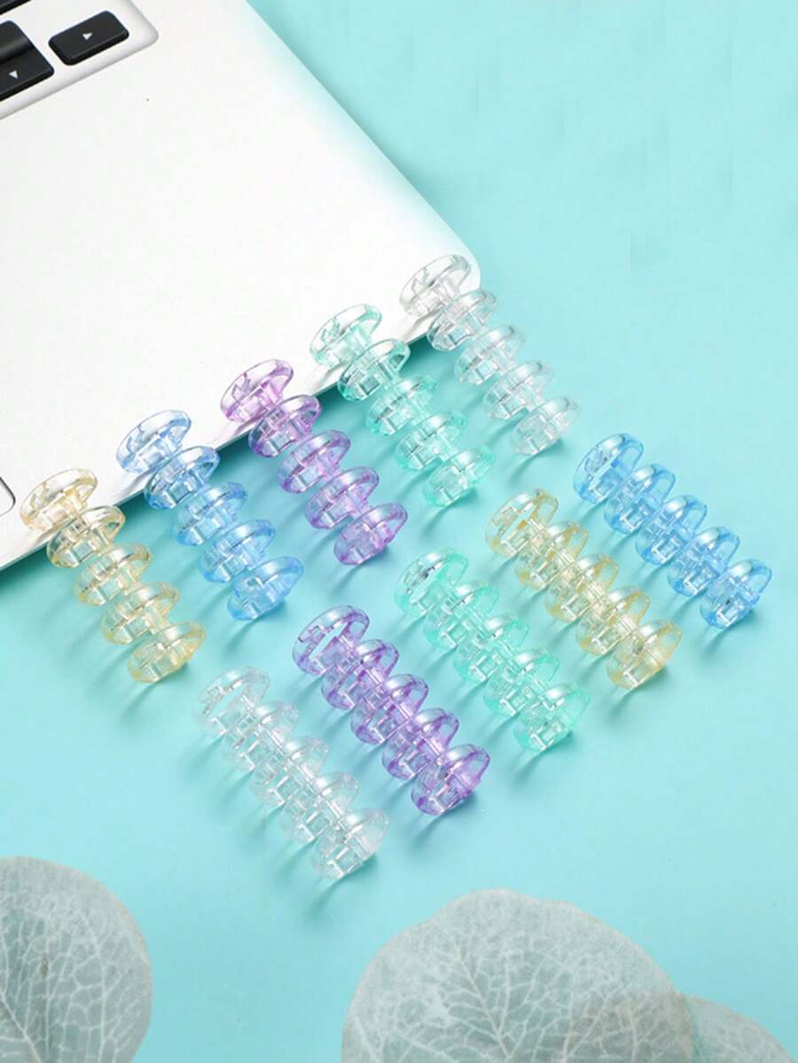 5pairs Creative 5-Hole Binder Clip, Detachable, Segmented, Notebook Fastener - Multicolor - View 1