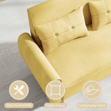 JAMFLY Sofa Set For Living Room 47'' Small Loveseat, Love Seat Couches Small Sofa Set For Small Spaces Apartment - Màu vàng - Xem 6