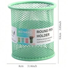 Motarro* 1pc New Pencil Holder Office Desk Metal Mesh Square Pen Pot Cup Case Container Organiser Durable Pencil Case - Multicolor - View 2