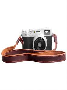 Leather Camera Strap With Quick Release Buckle, Shoulder& Halter For Fujifilm X  Leica Mirrorless Camera, Vintage Style - Brown - View 3