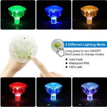 1 pieza Luces de piscina, luces vibrantes LED de piscina - a prueba de agua con 7 modos de pantalla multicolor - perfectas para fiestas en la piscina, luces sumergibles, luces para estanques y baños, decoración de piscinas - Blanco - Ver 10