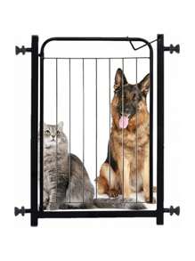 Portão Grade Pet de Proteção Aço Inoxidável - 69 cm para Cachorros, Cães, Gatos, Crianças e  Bebês - Preto - Visão 1