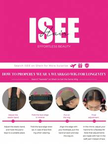 ISEE HAIR Wear & Go 6x4 高清蕾丝前置直发波波头假发，漂白发结，蕾丝闭合，自然色，180% 密度，10-14 英寸，预先拔毛修剪，自然发际线，适合日常佩戴，新手友好 - SNatural - 查看 6