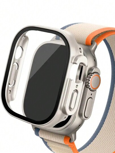 1pc Glass+ Cover Compatible With Apple Watch Case Ultra 2 49mm Smartwatch Bumper+Screen Protector Tempered Compatible With Iwatch Series Watch Accessories For Ultra