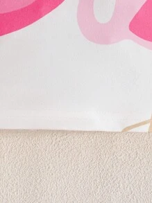 Set da due pezzi di moda estiva per bambine, con maniche a cappuccio, top con stampa carina di unicorno, e pantaloncini casual con bordo arricciato