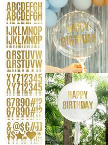 12/6张，6.35厘米防水大号金色自粘字母装饰贴纸DIY邮箱贴纸烫金字母贴纸大号字母数字符号贴纸装饰自粘