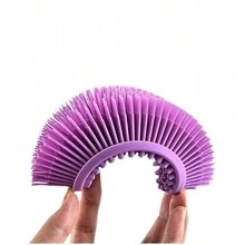 1 件装硅胶清洁刷，硅胶洗发沐浴刷，家用成人双面搓澡刷，按摩沐浴刷，浴室清洁工具 - 彩色 - 查看 5