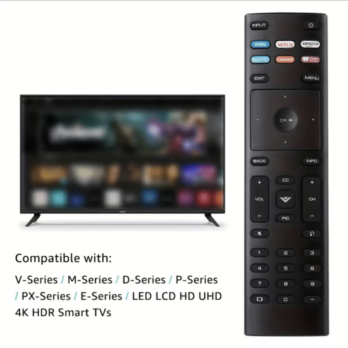 Universal Remote Control, XRT136 For VIZIO All LED LCD HD 4K UHD HDR