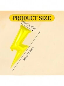 5pcs Yellow Lightning Bolt Aluminum Foil Balloons, & Reusable Decoration For Birthday, Anniversary, Graduation, Summer Event, Holiday, Home Decor, Racing Theme Party, Christmas