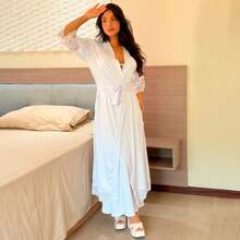 Plus Size Nightgowns & Sleepshirts - 白色 - 查看 4