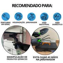 Kit 100 Plastic Gloves VInilflex Black Pink Disposable Size P M G Resistant TPE Powder Free Elastic Resistant Bompack - 黑色 - 查看 3