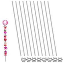 3pcs/Set Of Threaded Rods & Hex Nuts M4, Stainless Steel Fully Threads Studs Rods For Hangers, U-Bolts & Beaded Garden Stake Rods - Silver - View 1