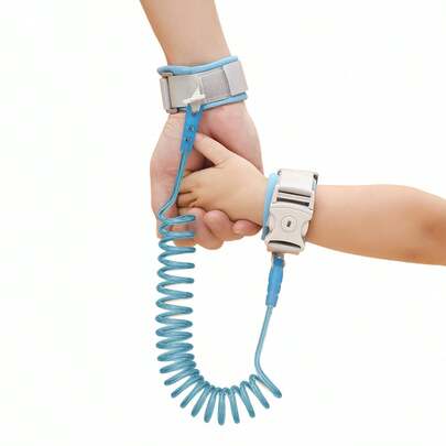 1 chiếc vòng đeo tay chống thất lạc cho bé có khóa chìa, dây đeo cổ tay có thể thu vào