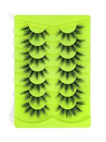 MAGEFY 7Pairs Of Natural Cross Full False Eyelashes,Thick Curling Fluffy Eyelashes For Party Use Manga Eyelashes, Travel Essentials - Black - View 7