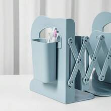 1pc Plastic Stretchable Bookshelf, Simple Book Organizer Shelf For Home, Office, School - Perfect For Organizing Books And Supplies On Desk - Multicolor - View 9