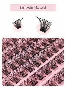 Sibeuna 120 Clusters Cartoon Style False Eyelash Extensions, Natural Makeup Effect DIY False Eyelashes, Easy To Create False Eyelashes At Home - Black - View 5