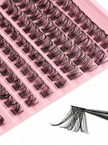 Sibeuna 120 Clusters Cartoon Style False Eyelash Extensions, Natural Makeup Effect DIY False Eyelashes, Easy To Create False Eyelashes At Home - Black - View 8