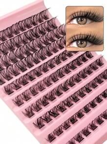 Sibeuna 120 Clusters Cartoon Style False Eyelash Extensions, Natural Makeup Effect DIY False Eyelashes, Easy To Create False Eyelashes At Home - Black - View 3