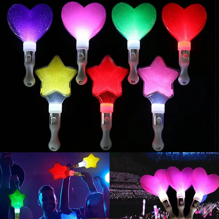 荧光棒，闪光 LED 棒欢呼发光玩具派对装饰，闪光音乐会和派对欢呼棒，多色荧光指挥棒，适用于夜间活动、圣诞节 - 彩色 - 查看 1