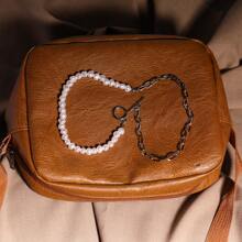 1條優雅的不鏽鋼ot扣仿珍珠裝飾鏈子,為女性日常裝飾而設 - 銀色 - 查看 4