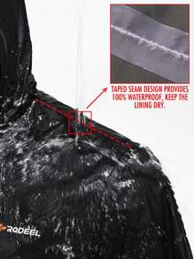 RODEEL Boyfriend Style Men's Waterproof Fishing Rain Suit (Rain Gear Jacket & Trouser Suit) - Black - View 4