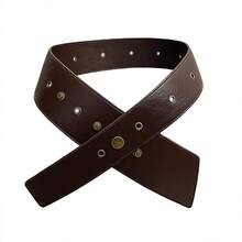 Thắt lưng váy bất đối xứng, thắt lưng da PU phong cách cổ điển cho quần dài, quần short cao bồi miền Tây, váy đi biển, quà tặng cho ngày lễ và ngày lễ tình nhân, quà tặng cho con gái - Thắt lưng váy không đều thắt lưng thắt lưng cổ điển da phương Tây quần jean váy thắt lưng đi biển - Xem 5