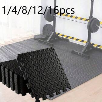 1/4/8/12/16入組拼圖式泡沫地墊，防滑瑜伽健身運動墊