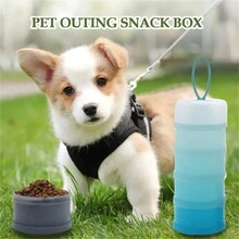 攜帶式狗狗食物儲存容器-耐用PP材料，橢圓形寵物飼料運輸盒，未充電便於旅行的方便寵物餵食盒 - 彩色 - 查看 2
