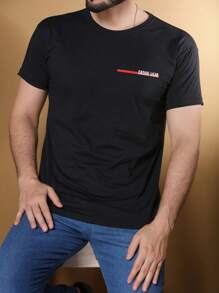 Men T-Shirts - 黑色 - 查看 1