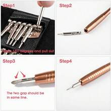 25 piezas de bits de precisión pequeños surtidos de estrella Torx y hexagonales en un conjunto de herramientas de reparación de destornilladores para PC, portátil, tableta, iPad, reloj y llaves de coche. - Negro - Ver 3