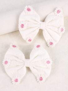 2 chiếc kẹp tóc nơ cho bé gái, kẹp tóc hình hoa cúc nhỏ xinh, phụ kiện tóc cho trẻ em - Hồng - Xem 1