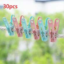 30pcs Clips Clothes Hanger Clothespin Strong Plastic Clothespin Wind-Proof Clips For Balcony And Outdoor Drying