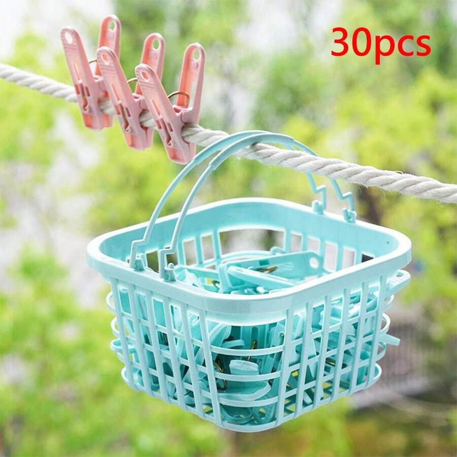 30pcs Clips Clothes Hanger Clothespin Strong Plastic Clothespin Wind-Proof Clips For Balcony And Outdoor Drying
