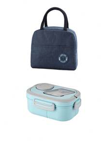 Set de 3 piezas de cubiertos portátiles para almuerzo, caja Bento de material PP que se puede calentar en microondas, adecuado para almuerzos en el trabajo y la escuela