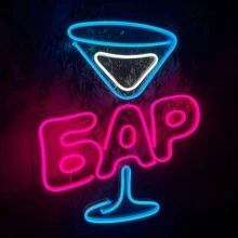 Neon Sign Bubble Tea / Dimensions: 325x500 Mm,Neon Sign "Cocktail",Neon Sign Bar,LEDCUBE Decorative Lamp, - Multicolor - View 3