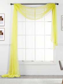 216" Long Sheer Window Curtain Valance/Scarf Great Value 25 Colors - Yellow - View 1