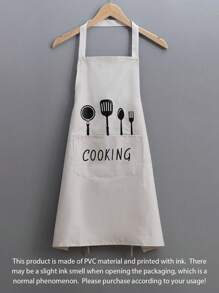 1 Pc Durable Chef's Apron- Waterproof, Oil-Resistant With Pockets- Unisex Kitchen Wear,Stylish Protection For Cooking Enthusiasts