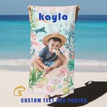 Toalla de playa de collage de fotos personalizada, toalla personalizada - toalla de foto - toalla de collage de fotos - toalla de playa personalizada, toalla de vacaciones familiares en la playa