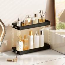 2-Tier Bathroom Countertop Organizer, Cosmetic Storage Rack & Skincare Box, Dressing Table Organizer For Makeup & Perfume, Coffee Station Storage Box - Multicolor - View 2