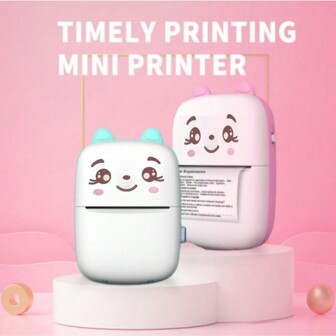 新款迷你便攜式口袋熱敏移動打印機貼紙USB照片打印機，熱感式黑白打印