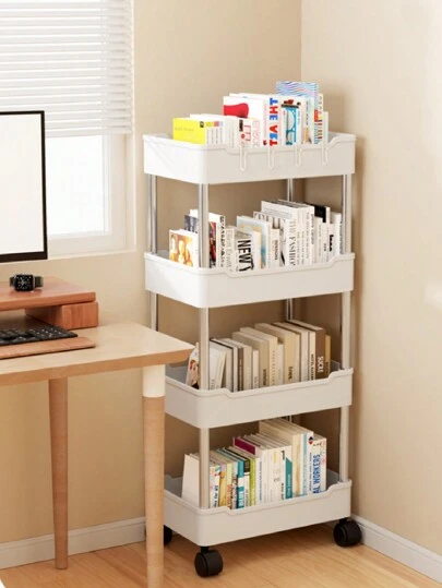 1 st Flerlagers golvstående förvaringsvagn med badrum och köksspringor för vardagsrum, badrum och köksorganisation