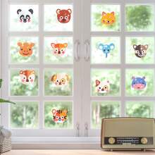 12入組卡通動物鑽石畫貼紙DIY鑽石畫套件，適用於12生肖，適合成人初學者製作馬賽克貼紙工藝（動物） - 彩色 - 查看 10