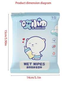 5 Cái/10 Cái Khăn Giấy Lau Mặt Ayi Đa Cảnh Tiện Lợi, 10 Tờ/Gói, Thích Hợp Cho Nhiều Nhóm - Màu xanh lam - Xem 2